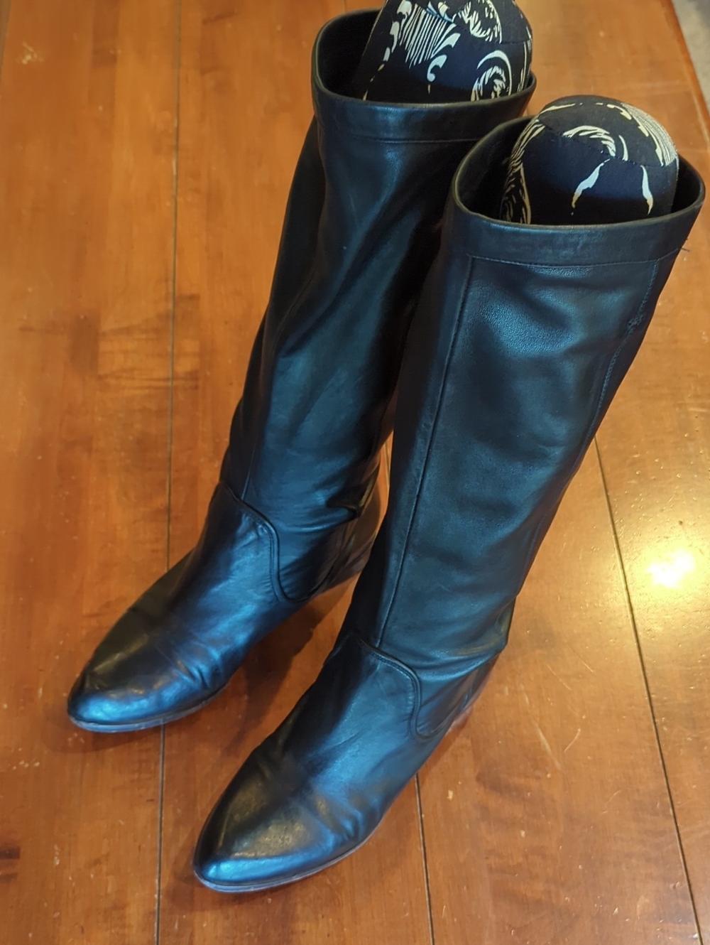 Frye Black Leather Over-the-Knee Riding Boots